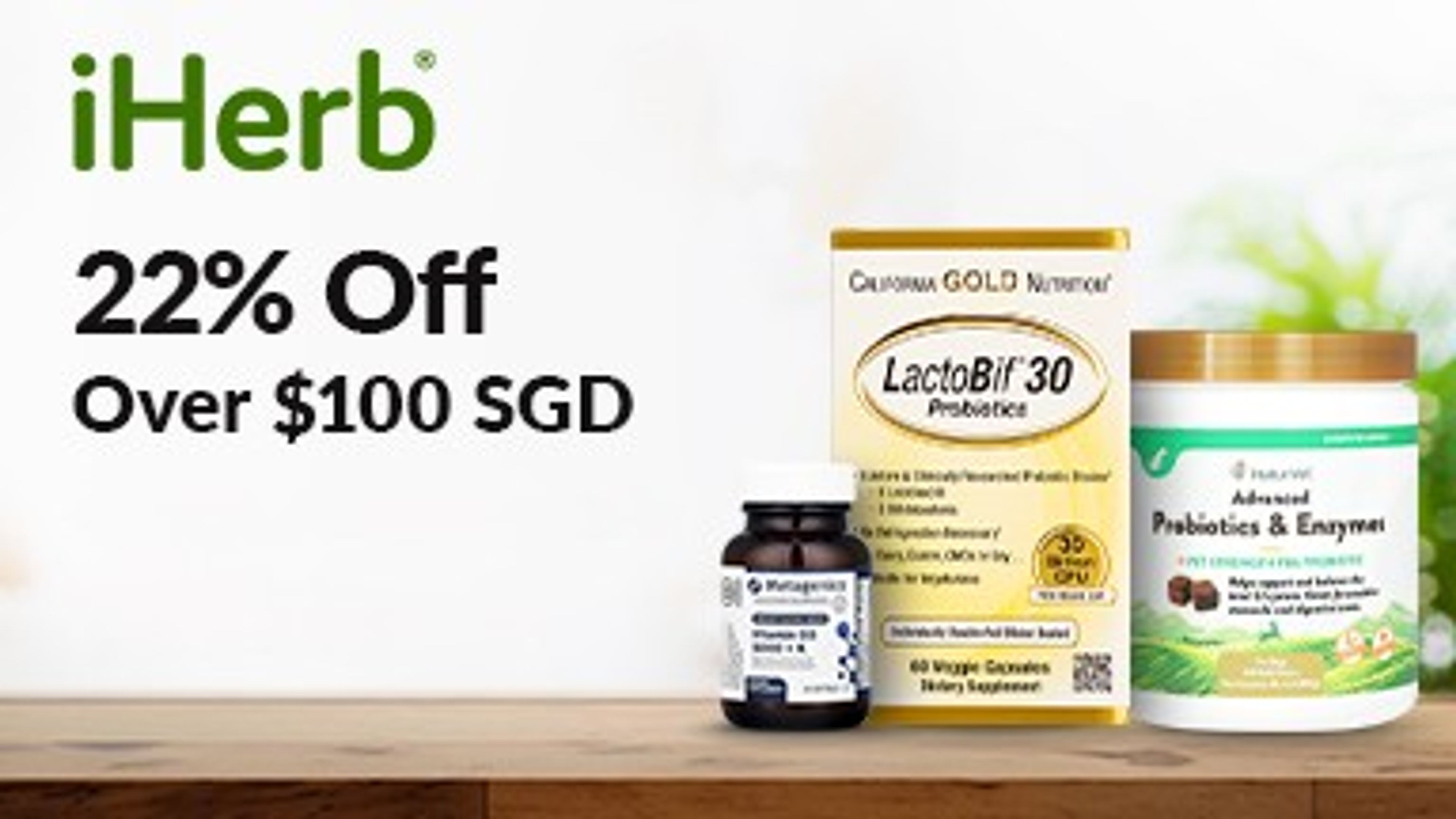 A banner image of iHerb 22% Off.