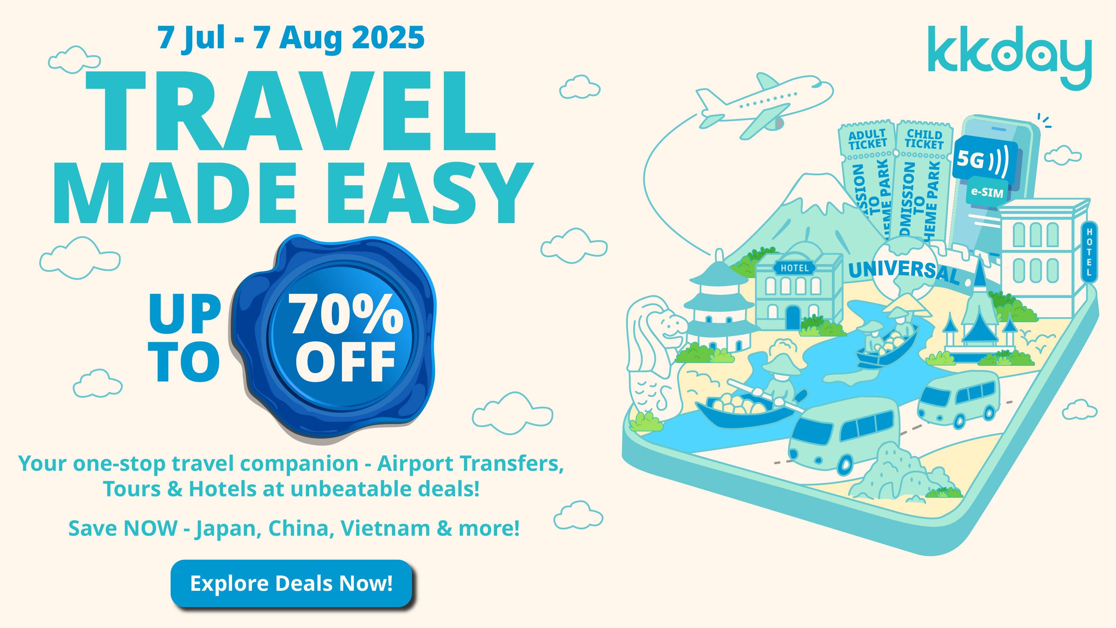 A banner image of KKday 70% offer.