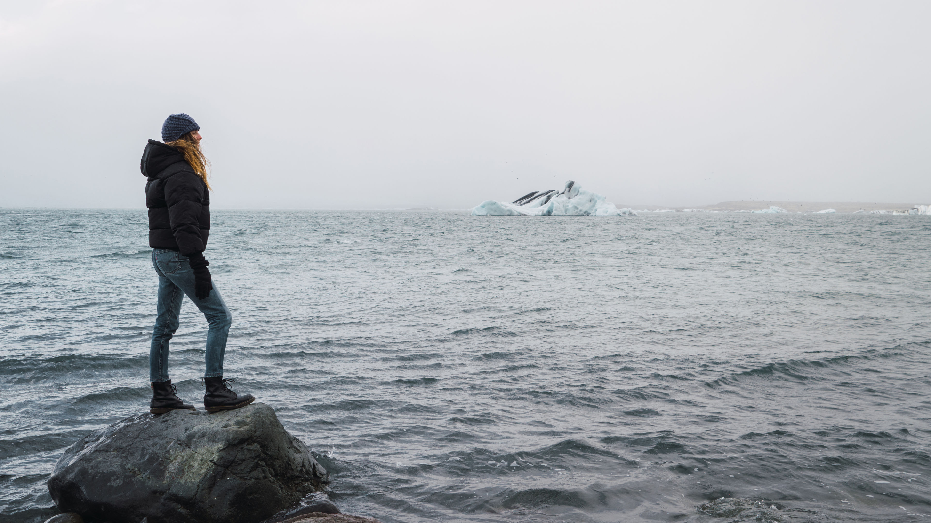 A girl looking at the sea