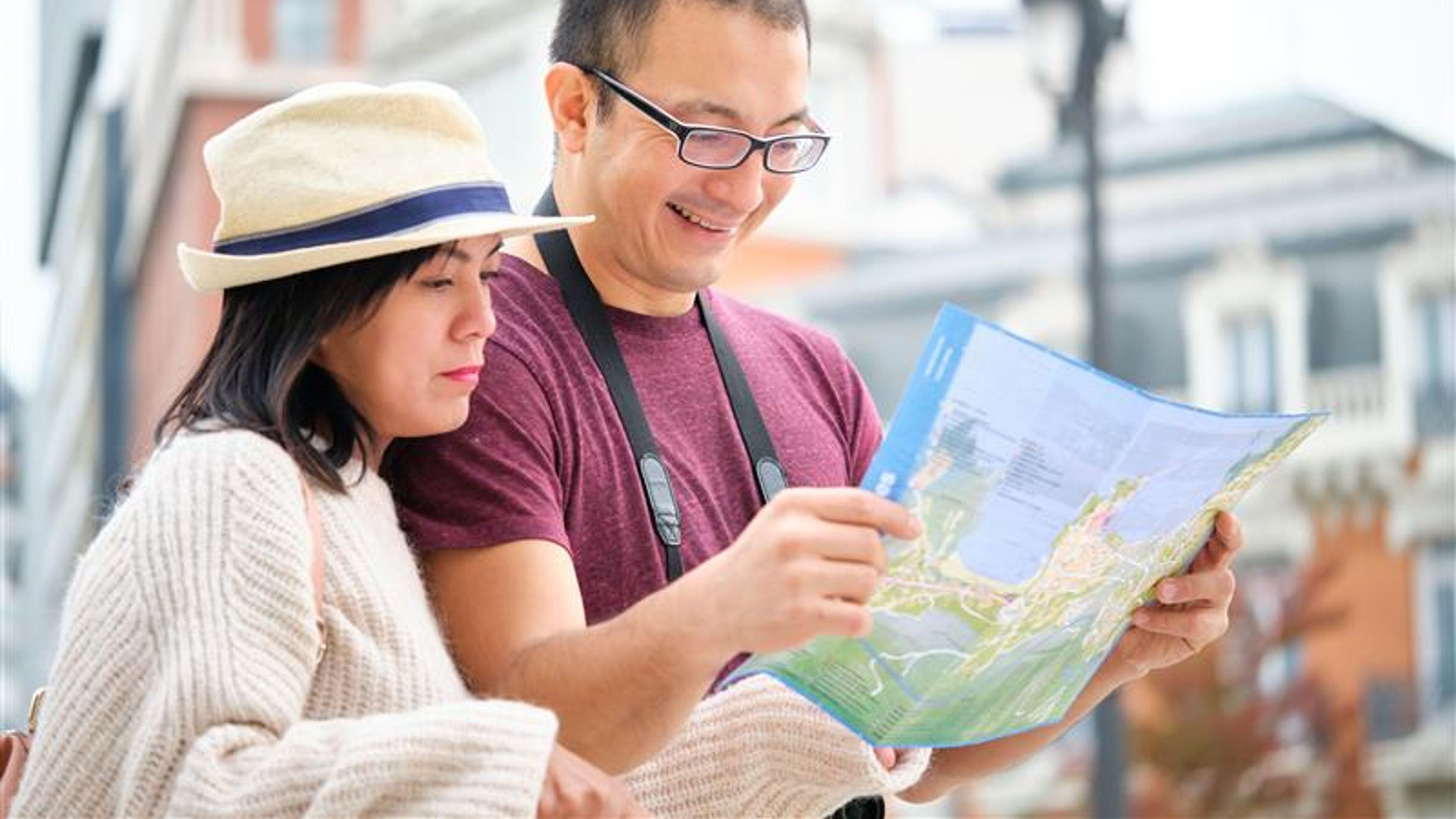 Couple looking on the map