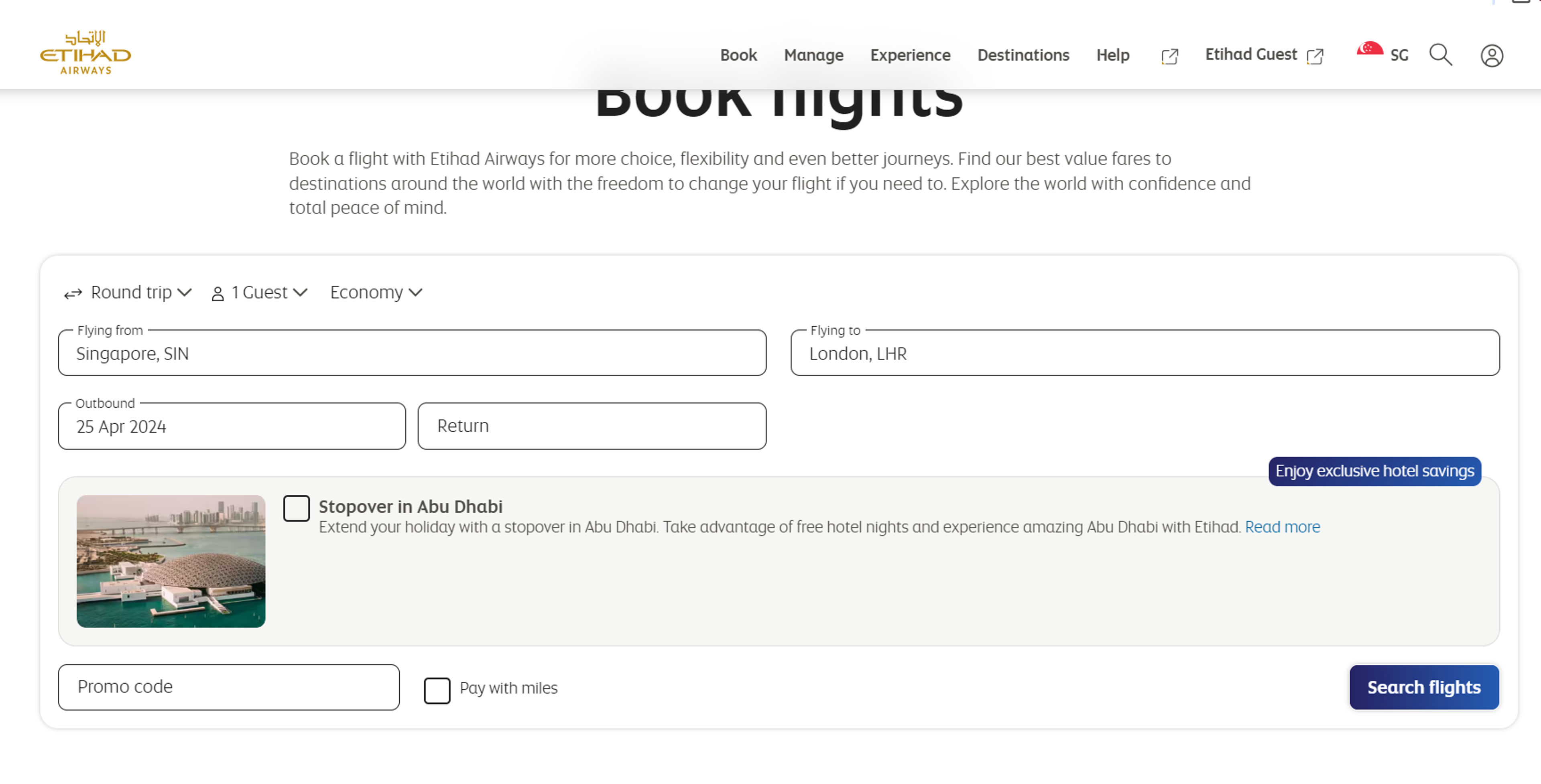 How to use coupon for Etihad Airways